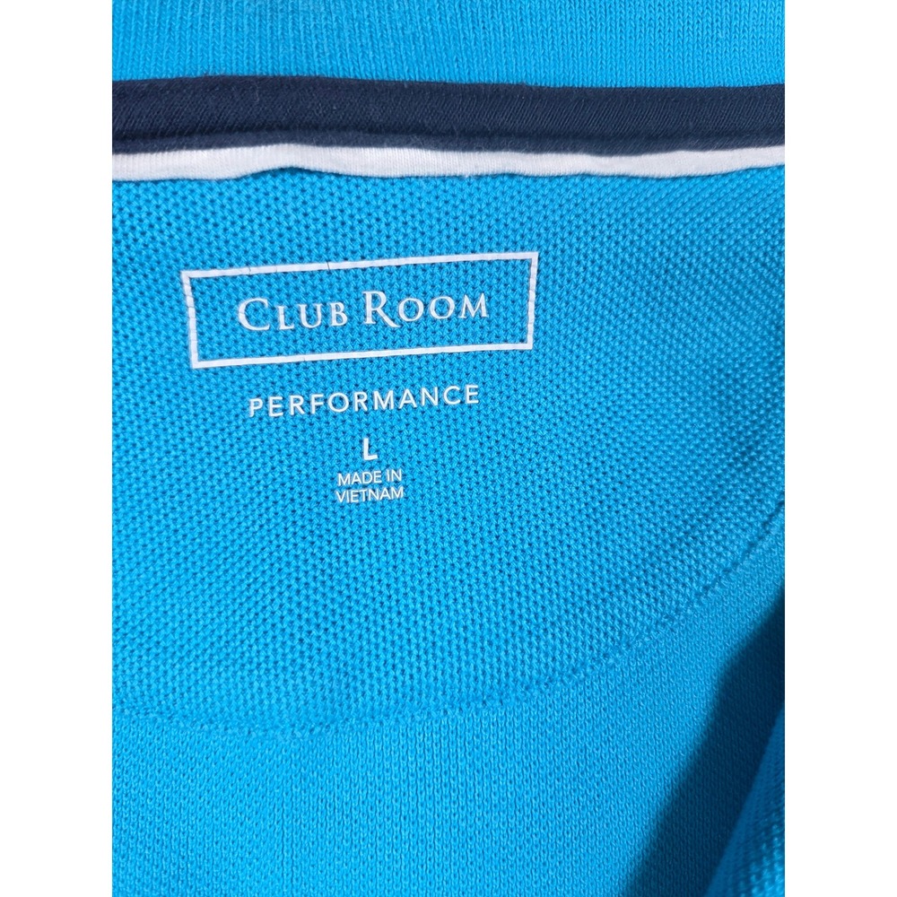 Club Room Performance Mens Polo Shirt Turquoise Blue Pique Short Sleeve Large - Picture 3 of 7